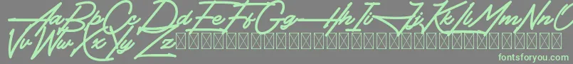 Weitere Informationen zur Hendangan-Schriftart Hendangan-Schriftart – Grüne Schriften auf grauem Hintergrund