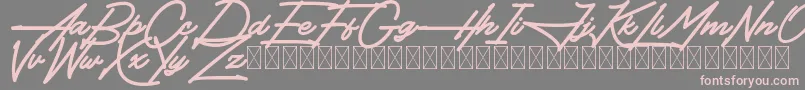 Hendangan-Schriftart – Rosa Schriften auf grauem Hintergrund