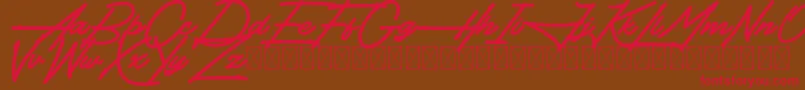 Hendangan Font – Red Fonts on Brown Background