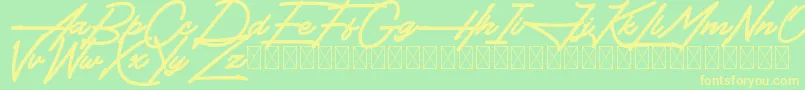 More about Hendangan Font Hendangan Font – Yellow Fonts on Green Background