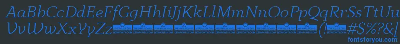 AnaphoraLightItalicTrial Font – Blue Fonts on Black Background
