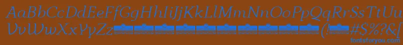 AnaphoraLightItalicTrial Font – Blue Fonts on Brown Background