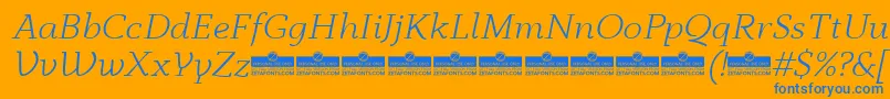 AnaphoraLightItalicTrial Font – Blue Fonts on Orange Background