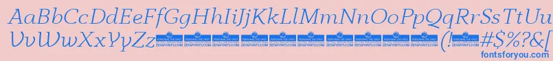 AnaphoraLightItalicTrial Font – Blue Fonts on Pink Background