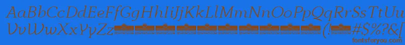 AnaphoraLightItalicTrial Font – Brown Fonts on Blue Background