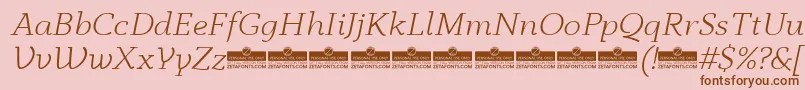 AnaphoraLightItalicTrial Font – Brown Fonts on Pink Background