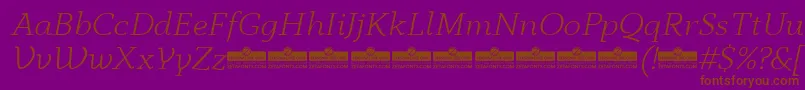 AnaphoraLightItalicTrial Font – Brown Fonts on Purple Background