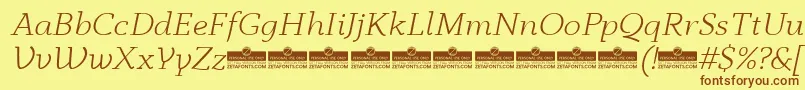 AnaphoraLightItalicTrial Font – Brown Fonts on Yellow Background