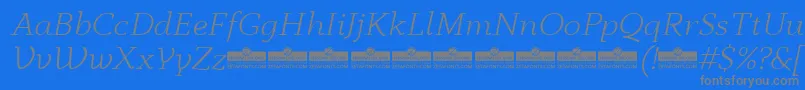 AnaphoraLightItalicTrial Font – Gray Fonts on Blue Background