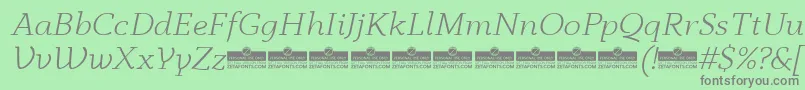 AnaphoraLightItalicTrial Font – Gray Fonts on Green Background