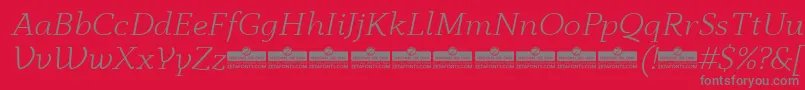 AnaphoraLightItalicTrial Font – Gray Fonts on Red Background