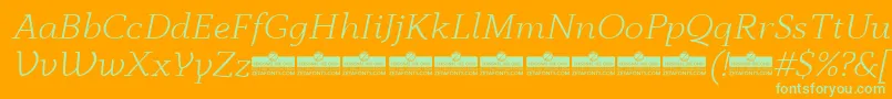 AnaphoraLightItalicTrial Font – Green Fonts on Orange Background