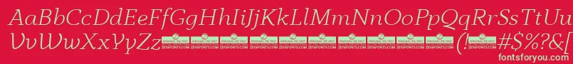 AnaphoraLightItalicTrial Font – Green Fonts on Red Background