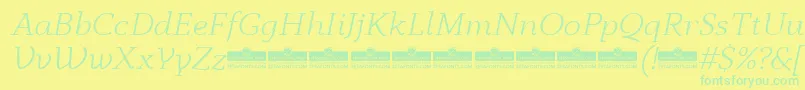 AnaphoraLightItalicTrial Font – Green Fonts on Yellow Background