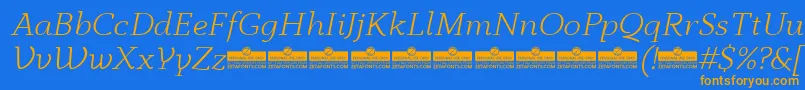 AnaphoraLightItalicTrial Font – Orange Fonts on Blue Background