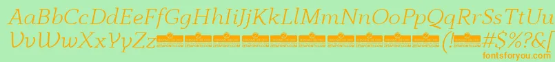 AnaphoraLightItalicTrial Font – Orange Fonts on Green Background