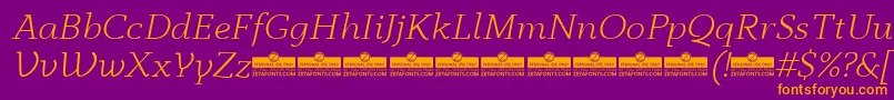 AnaphoraLightItalicTrial Font – Orange Fonts on Purple Background