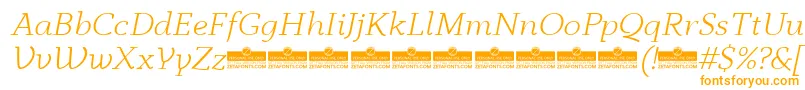 AnaphoraLightItalicTrial Font – Orange Fonts on White Background
