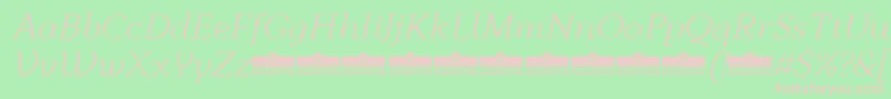 AnaphoraLightItalicTrial Font – Pink Fonts on Green Background