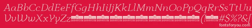 AnaphoraLightItalicTrial Font – Pink Fonts on Red Background
