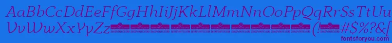 AnaphoraLightItalicTrial Font – Purple Fonts on Blue Background