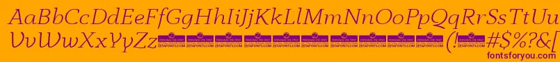 AnaphoraLightItalicTrial Font – Purple Fonts on Orange Background