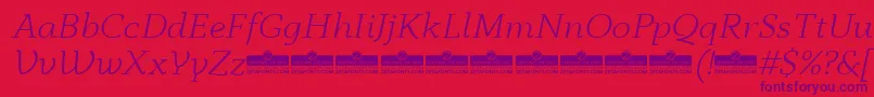 AnaphoraLightItalicTrial Font – Purple Fonts on Red Background