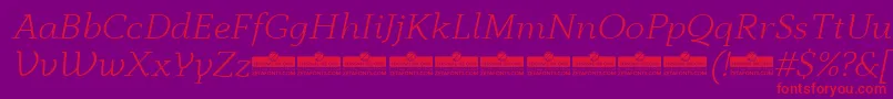 AnaphoraLightItalicTrial Font – Red Fonts on Purple Background