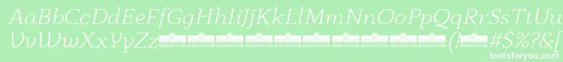 AnaphoraLightItalicTrial Font – White Fonts on Green Background