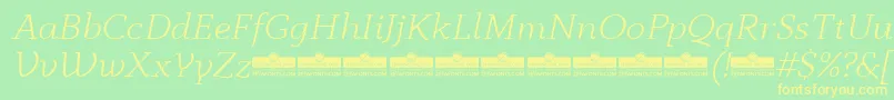 AnaphoraLightItalicTrial Font – Yellow Fonts on Green Background