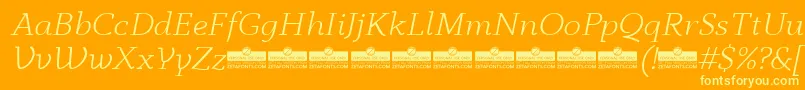 AnaphoraLightItalicTrial Font – Yellow Fonts on Orange Background