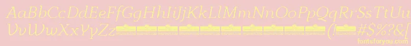 AnaphoraLightItalicTrial Font – Yellow Fonts on Pink Background