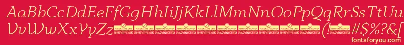 AnaphoraLightItalicTrial Font – Yellow Fonts on Red Background