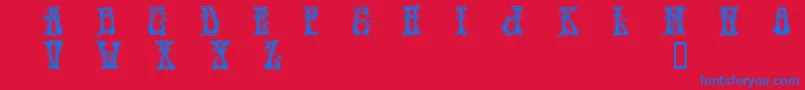 HENDD    Font – Blue Fonts on Red Background