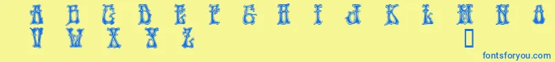 HENDD    Font – Blue Fonts on Yellow Background