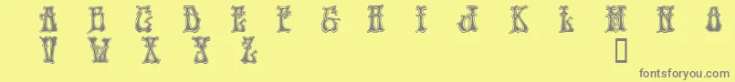 フォントHENDD    – 黄色の背景に灰色の文字