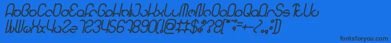 フォントHENDERSON Bold Italic – 黒い文字の青い背景