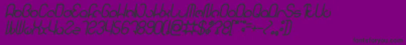 フォントHENDERSON Bold Italic – 紫の背景に黒い文字