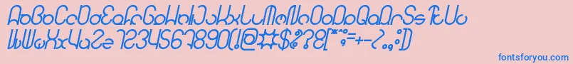 Police HENDERSON Bold Italic – polices bleues sur fond rose