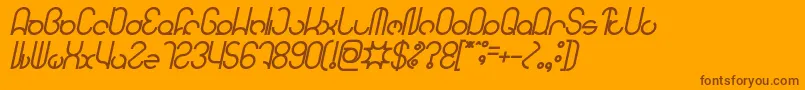 Fonte HENDERSON Bold Italic – fontes marrons em um fundo laranja