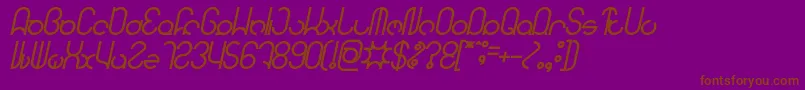 HENDERSON Bold Italic-Schriftart – Braune Schriften auf violettem Hintergrund