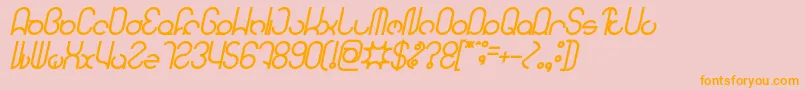 HENDERSON Bold Italic-Schriftart – Orangefarbene Schriften auf rosa Hintergrund