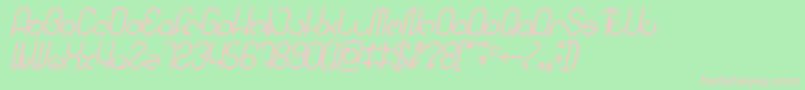 HENDERSON Bold Italic-Schriftart – Rosa Schriften auf grünem Hintergrund