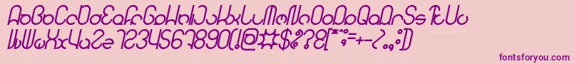 HENDERSON Bold Italic-fontti – violetit fontit vaaleanpunaisella taustalla