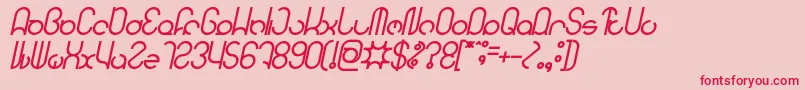 Fonte HENDERSON Bold Italic – fontes vermelhas em um fundo rosa