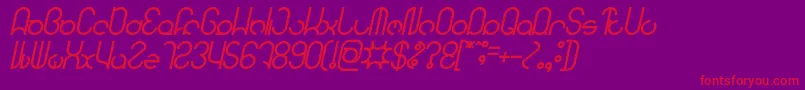 Fonte HENDERSON Bold Italic – fontes vermelhas em um fundo violeta