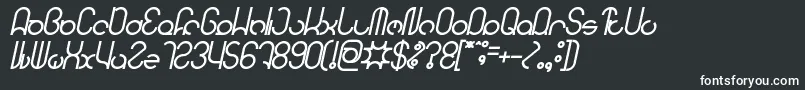 Fonte HENDERSON Bold Italic – fontes brancas em um fundo preto