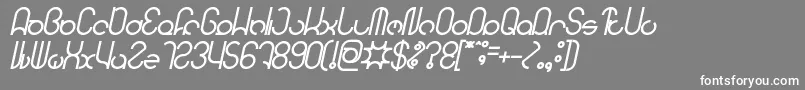 フォントHENDERSON Bold Italic – 灰色の背景に白い文字