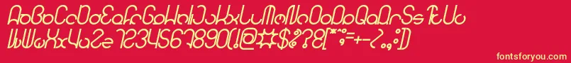 fuente HENDERSON Bold Italic – Fuentes Amarillas Sobre Fondo Rojo