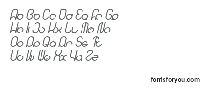 Überblick über die Schriftart HENDERSON Bold Italic